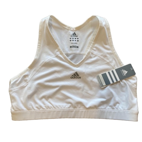 ADIDAS Performance ClimaCool White Sports Bra Athletic Running Yoga Dance XL NWT - Picture 5 of 16